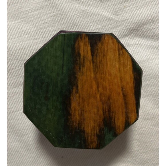 Island Bamboo Pakkawood Salt Cellar (Blue, Pink, Green, Gold) 3.5”x 2” - Picture 6 of 9